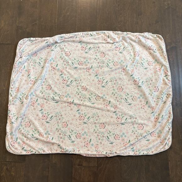 Laura Ashley Other - Laura‎ Ashley Baby Blanket Girls 30x40 Reversible Floral Gingham Soft Polyester